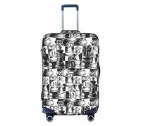 bqabhu Icon for Rome Italy - Funda para maleta de equipaje, protección elástica, elegante funda para maleta, Figuras de ajedrez a cuadros, L, Funda para equipaje