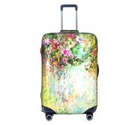 bqabhu Icon for Rome Italy - Funda para maleta de equipaje, protección elástica, elegante funda para maleta, Flores abstractas florales verdes, acuarela, primavera, L, Funda para equipaje