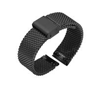 BQAXUREW EDVENA 18mm 20mm 22mm 24mm Correa De Reloj De Liberación Rápida Correa De Malla De Acero Inoxidable Correa De Muñeca Pulsera Negra(Black,18mm)