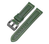 BQAXUREW EDVENA Correa de cuero genuino compatible con reloj Panerai for hombre y mujer PAM111/441/312 Crazy Horse (20 mm, 22 mm, 24 mm y 26 mm)(Green-Black,22mm)