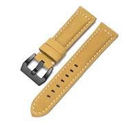BQAXUREW EDVENA Correa de cuero genuino compatible con reloj Panerai for hombre y mujer PAM111/441/312 Crazy Horse (20 mm, 22 mm, 24 mm y 26 mm)(Light Brown-Black,20mm)