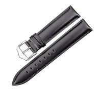 BQAXUREW EDVENA Correa De Reloj Con Hebilla De Acero 316L For Hombre Y Mujer, Correa De Reloj Suave Y Suave De Cuero Genuino, Accesorios 18 19 20 21 22 24mm(Black,22mm)