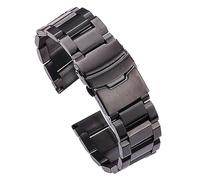 BQAXUREW EDVENA Correa De Reloj De Acero Inoxidable For Hombre Y Mujer, Pulsera De Eslabones De Correa De Reloj De Metal De 18mm, 20mm, 22mm, 24mm, Accesorios, Plata, Oro Rosa, Negro(Black,18mm)