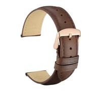 BQAXUREW EDVENA Correa De Reloj De Cuero Genuino 14 Mm 16 Mm 18 Mm 19 Mm 20 Mm 21 Mm 22 Mm 23 Mm 24 Mm Bandas De Repuesto Pulsera For Hombres Y Mujeres(Dark Brown-Rose-A,23mm)