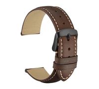 BQAXUREW EDVENA Correa De Reloj De Cuero Genuino 14 Mm 16 Mm 18 Mm 19 Mm 20 Mm 21 Mm 22 Mm 23 Mm 24 Mm Bandas De Repuesto Pulsera For Hombres Y Mujeres(Dark Brown-Black-B,14mm)