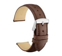 BQAXUREW EDVENA Correa De Reloj De Cuero Genuino 14 Mm 16 Mm 18 Mm 19 Mm 20 Mm 21 Mm 22 Mm 23 Mm 24 Mm Bandas De Repuesto Pulsera For Hombres Y Mujeres(Dark Brown-Silver-A,22mm)