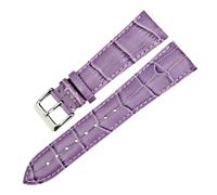 BQAXUREW EDVENA Correa De Reloj De Cuero Genuino De Moda 12/14/16/17/18/19/20/22mm Correa De Reloj Pulsera Amarillo Azul Rosa Rojo Correa De Reloj De Mujer(Purple_16mm)