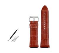 BQAXUREW EDVENA Correa De Reloj De Cuero Genuino, Pulsera De Reloj De 22mm Compatible Con Gu-ess W0040G3 W0040G5 W0247G3, Correa De Reloj De Cuero(Brown silver buckle)