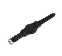 BQAXUREW EDVENA Correa De Reloj De Pulsera Retro Hecha A Mano For Hombre 20 Mm 22 Mm 24 Mm Pulsera De Reloj De Pulsera De Cuero Amarillo Azul Negro Verde Rojo Correa De Reloj De Color(Black-1,20mm)