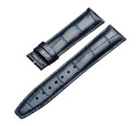 BQAXUREW EDVENA Correas de reloj de piel de vaca, correa sustituta de 20MM, 21MM, 22MM, hebilla de acero inoxidable 316L, cinturón de cuero genuino(Blue,21MM_WITH LOGO)