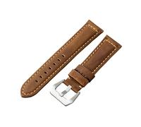 BQAXUREW EDVENA Nueva Correa De Cuero Genuino Crazy Horse Leather Pulsera De Hombre De Línea Gruesa Hecha A Mano Compatible Con Panerai Strap 20 22 24 26mm(Frosted dark brown,26mm)