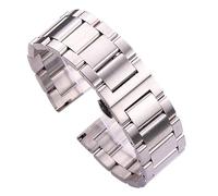 BQAXUREW EDVENA Pulsera De Correa De Reloj De Acero Inoxidable 18 20 21 22 23 24mm, Pulsera De Metal Sólido For Hombres Y Mujeres, Accesorios De Correa De Repuesto Con Herramienta(All brushed,20mm)