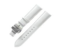 BQAXUREW EDVENA - Pulsera de piel auténtica, piel suave, correa de piel sintética, para mujer, 14, 16, 18, 20, 22 mm, hebilla de mariposa, correa de piel, 18mm, ágata