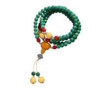 BQBQERT Pulsera unisex de piedra turquesa natural de 108 cuentas para meditación y yoga