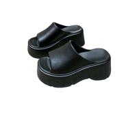 BQDPYZBD Pantuflas Sandalias De Verano para Mujer, Uso Doméstico Y Al Aire Libre, con Suela Gruesa Aumento Altura-negro-40 41