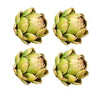 BQEE 4 verduras decorativas realistas de alcachofa artificial para el hogar, cocina, decoración de fiesta (verde, grande)