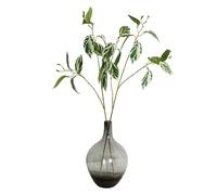 BQEE Hojas artificiales de Calathea, planta sintética de 3 ramas con 2 tallos, decoración interior del hogar, 73 cm de largo (A)