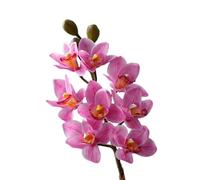 BQEE Real Touch - Tallos artificiales de orquídea Cymbidium de 80 cm, flores de orquídea sintética de 80 cm, flores grandes de 8 cabezas, tallos flexibles, paquete de 2 para decoración del hogar, boda