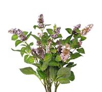 BQEE Tallos artificiales de pachuli, 29 pulgadas, paquete de 4, plantas verdes falsas, flores de menta para decoración del hogar y la oficina (rosa claro)