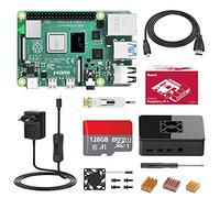 Bqeel Raspberry Pi 4 Model B 【4GB RAM+128GB 】 RPi Barebone con Accesorios BT 5.0, Doble WiFi, HDMI, Estuche, Fuente de alimentación 5.1V 3A con Interruptor