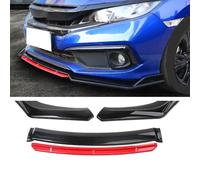 Bqieai Coche ABS Alerón Parachoques Delantero lip, para REN-Ault Clio 4 2011-2019 Spoiler Labio Divisor Lip Mentón Anti choques ProteccióN Accesorios,F/Red-Bright Black