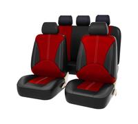 BQKCD Coche Juegos de Funda de Asiento para MG MG4 EV 2022, Fundas Cuero Asientos Protectores Cómodo y Transpirable Protector Accesorios,Normal-E/Black Red