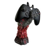 Bqkroa Soporte de diseño de manos del diablo: soporte para auriculares Cyberpunk y soporte para controlador, color rojo y negro, accesorio para juegos con diseño de brazo robótico, decoración para