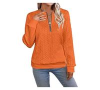 BQLFPOIHP Chikalabs Women's Elegant Snake Print Zip-Up Sweatshirt, Long Sleeve Round Neck Casual Pullover(Orange,L)