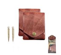 BQLFPOIHP Conans Wallet Leather, Multifunctional Compact Wallet, 2025 Handmade Leather Wallets, Slim Minimalist Wallets(Brown+Pen,2pc)