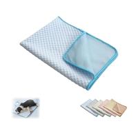 BQLFPOIHP Dog Cooling Mat, Portable Pad For Indoor Or Outdoor, Pet Bed Mat, Pet Cooling Blanket, Suitable For All Pets(Blue.,S (19.6 * 15.7in))