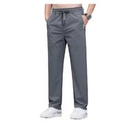BQLFPOIHP Ice Silk Mesh Panel Casual Pants, Zenabloom Cooling Pants Men, Quick Drying Breathable With Pockets(Grey,36)