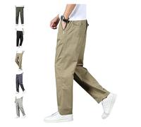 BQLFPOIHP Puliam Mens Stretch Pants, EaseTactic - Flex Fit Zipper-Pocket Durable Pants(Yellow,4XL)