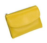 BQLFPOIHP Unisex Leather Wallet, Genuine Leather Coin Purse, Small Compact Bifold Pocket Purse with Credit Card Holder, Genuine Wallet(Yellow)