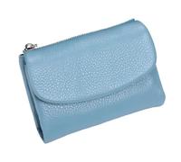 BQLFPOIHP Unisex Leather Wallet, Genuine Leather Coin Purse, Small Compact Bifold Pocket Purse with Credit Card Holder, Genuine Wallet(Blue)