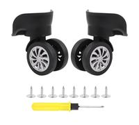BQLZR 2 ruedas giratorias negras para equipaje, 10 cm, silenciosas izquierda y derecha con tornillos