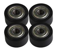 BQLZR 32x8x16MM Negro 608ZZ Rodamiento Gu¨ªa de rodamiento de bolas de bolas de polea Rodillo 149KG Rodamiento de carga Polea de muebles Pack de 4