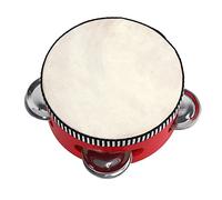 BQLZR 4 "educativo rojo Musical pandereta de oveja Beat redondo tambor niños tradicionales de madera natural Skinned Musical Juguete Instrumento