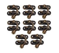 BQLZR 8 Piezas Ganchos Antiguos Vintage Cerrojo de Gancho Vintage Cerrojo de Candado de Bronce Gancho de Candado Candado de Cuernos de Hierro para Joyero DIY