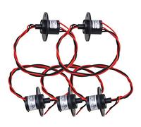 BQLZR Anillo deslizante de metal negro de 22 mm, 500 rpm, 2 cables, circuitos, cápsula, 10 A, 240 V CA/CC para equipos de prueba, paquete de 5