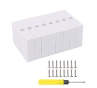 BQLZR Bloque de límite de ventana de un solo agujero con tornillos de 20 mm de altura, plástico blanco, paquete de 16