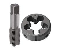 BQLZR BSP - Troquel de rosca de rosca de acero de aleación de 1/2 + kit de grifo de mano HSS herramienta de roscado para mecanizar roscas externas