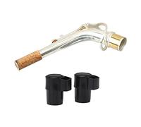 BQLZR Codo de latón para saxofón alto de superficie plateada con 2 piezas ID 21 mm enchufe final