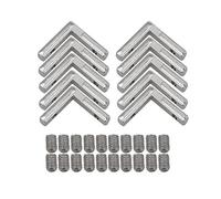 BQLZR derecho ángulo forma plata acero al carbono interior esquina conector conjunto soporte para perfil de extrusión de aluminio 2020 Serie Ranura 6 mm Pack de 10