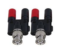 BQLZR Enchufe Macho de plástico BNC de plástico Negro para Conector de Adaptador coaxial con Conector Banana Jack Doble para Cable de osciloscopio de 2