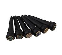 BQLZR guitarra acústica ébano puente Pins con Abalone Dot y latón círculo falda Pack de 6