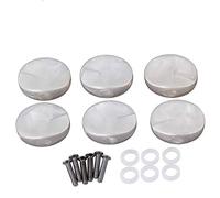 BQLZR guitarra sintonizador de plástico blanco Máquina Cabeza botones con tornillos y arandelas para guitarra eléctrica Pack de 6