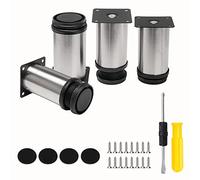 BQLZR Patas de Muebles de Acero Inoxidable Pies Mesa de gabinete Ajustables para Cocina Redondo 50x100cm 4 Unidades