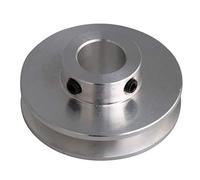 BQLZR - Polea de perforación fija para eje de motor de aleación de aluminio plateado, 41 x 16 x 12 mm, correa redonda de poliuretano de 3-5 mm