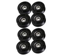 BQLZR Polea de ranura recubierta de plástico con rodamiento sellado, 10 mm de diámetro interior x 50 mm de diámetro exterior, color negro, paquete de 8
