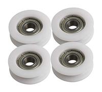 BQLZR Polea de rodamiento de rodillos de guía de ruedas redondas blancas de 34 x 10,5 mm para muebles
